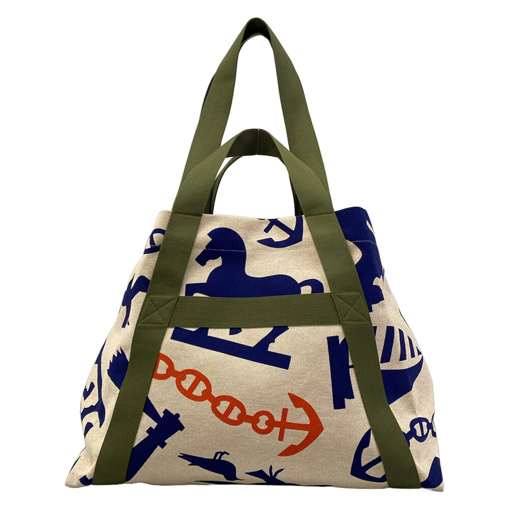 Hermes Pict De Plage Cream Navy Orange #346083H25B